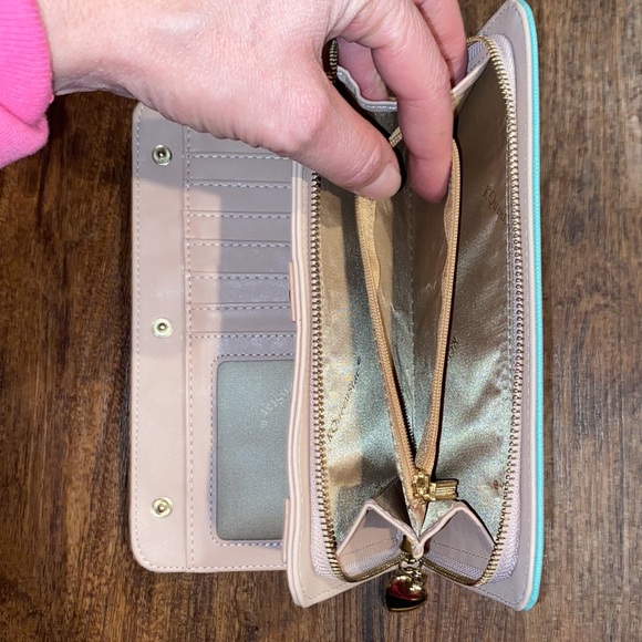 KQueenStar Mint Green/Blush Pink Large Long Wallet - Picture 8 of 16